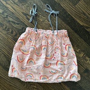 MIKI MIETTE Girls Rainbow Cotton Gauze Spaghetti Strap Tank 5Y
